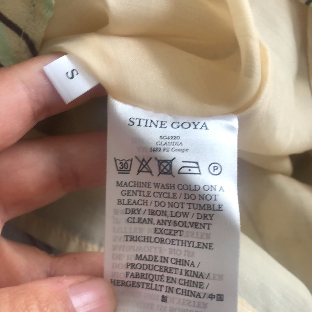 Stine Goya Claudia Graffiti Zebra Print Short Sleeve V-Neck Dress Organic Cotton - Picture 5 of 10